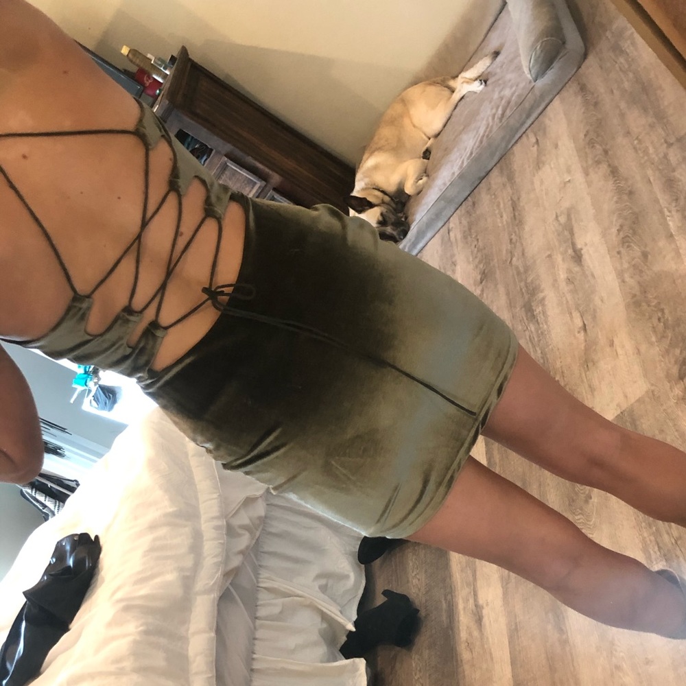 NBD green velvet dress